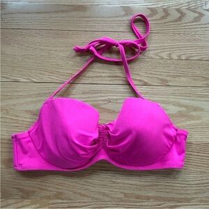 Smart & sexy swim Vibrant neon Pink Bikini Top 36B underwire swim suit